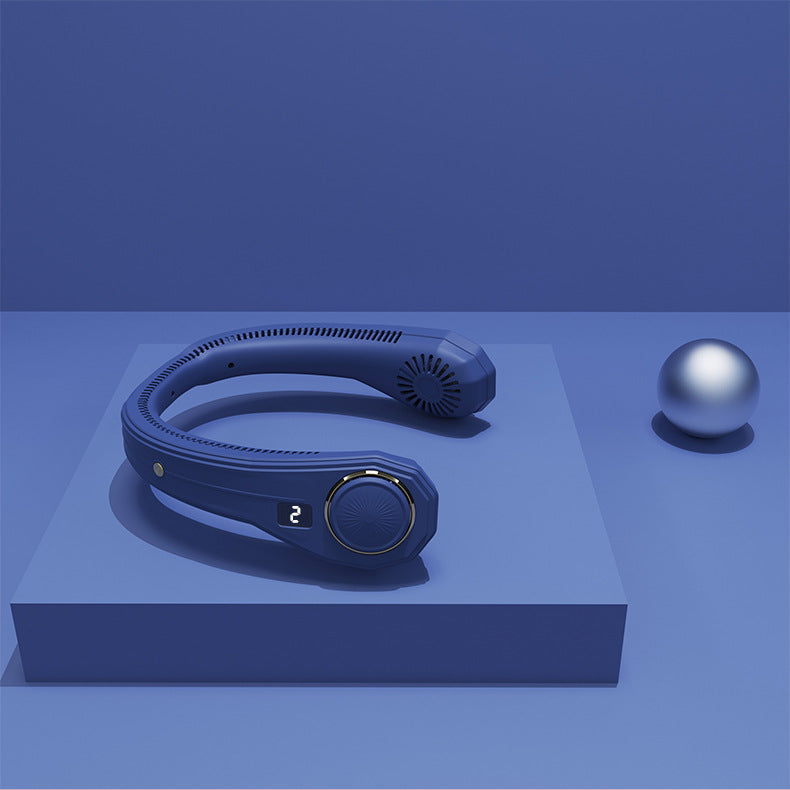 KTX-102611 Rechargeable Bladeless Neck Fan with Digital Display - Portable USB Air Cooling Device