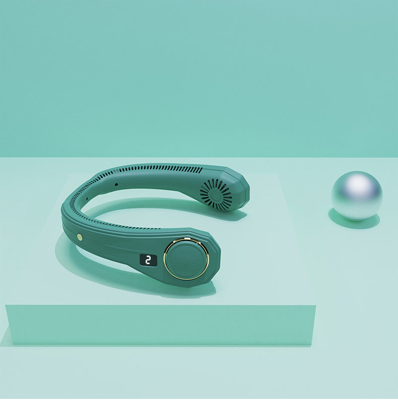 KTX-102611 Rechargeable Bladeless Neck Fan with Digital Display - Portable USB Air Cooling Device