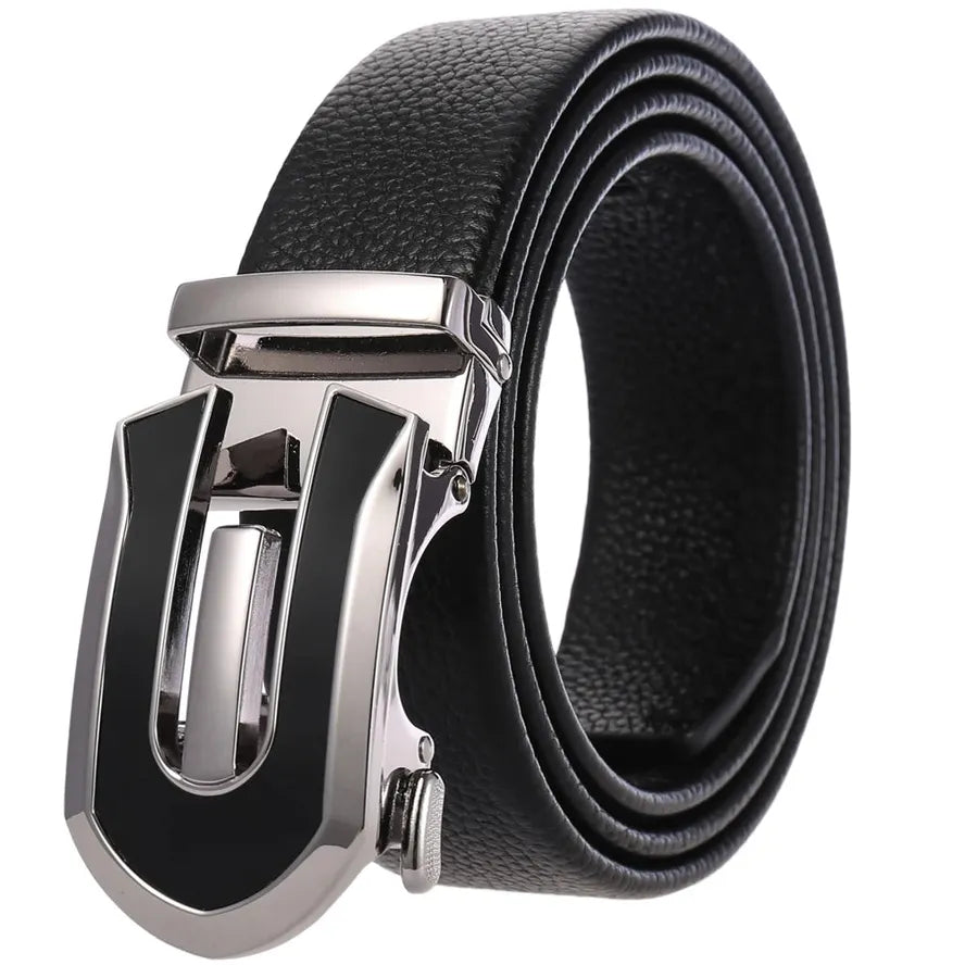 HKM-782483 Men's Automatic Genuine Leather Cowhide Business Belt - Model LY36-7118-5