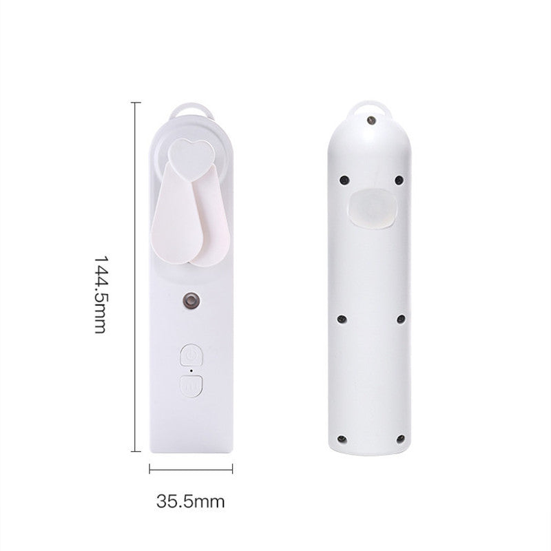 HKM-816787 Portable Handheld Mini Fan with Moisturizing Spray Function - White/Blue