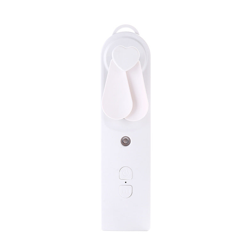 HKM-816787 Portable Handheld Mini Fan with Moisturizing Spray Function - White/Blue