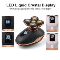 HKM-538643 LCD Digital Display Electric Shaver with IPX5 Waterproof Design, 90-Minute Battery Life, USB Charging