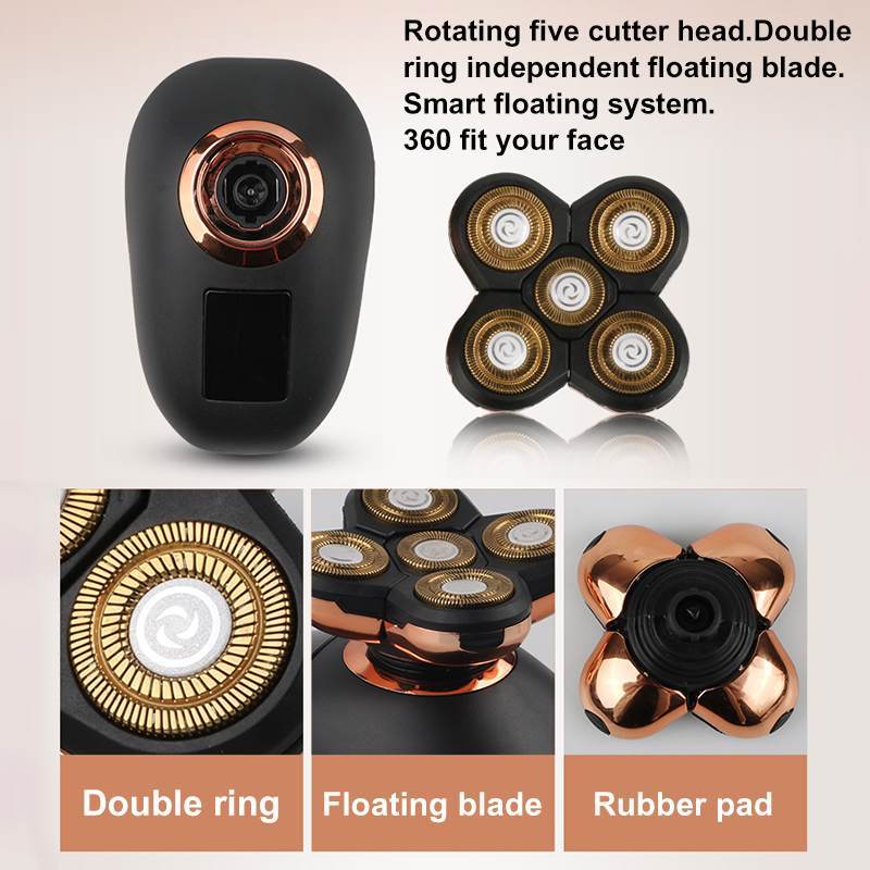 HKM-538643 LCD Digital Display Electric Shaver with IPX5 Waterproof Design, 90-Minute Battery Life, USB Charging