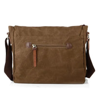 HKM-564627 Unisex Retro Canvas Crossbody Camera Bag with Cowhide Leather Trim