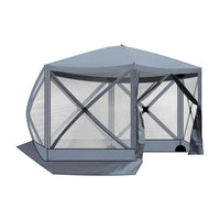 HKM-631635 Dark Gray Hexagonal 12X12ft Automatic Folding Canopy Tent