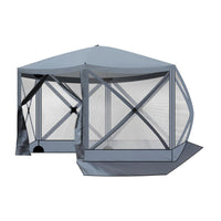 HKM-631635 Dark Gray Hexagonal 12X12ft Automatic Folding Canopy Tent
