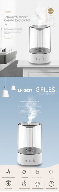 HKM-419475 Ultrasonic Humidifier for Home and Office – Colorful Aromatherapy & Silent Operation