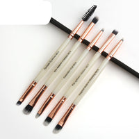HKM-101779 Double-Headed Eye Makeup Brush Set - 5 Portable Brushes with Nylon Wool Bristles
