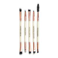 HKM-101779 Double-Headed Eye Makeup Brush Set - 5 Portable Brushes with Nylon Wool Bristles