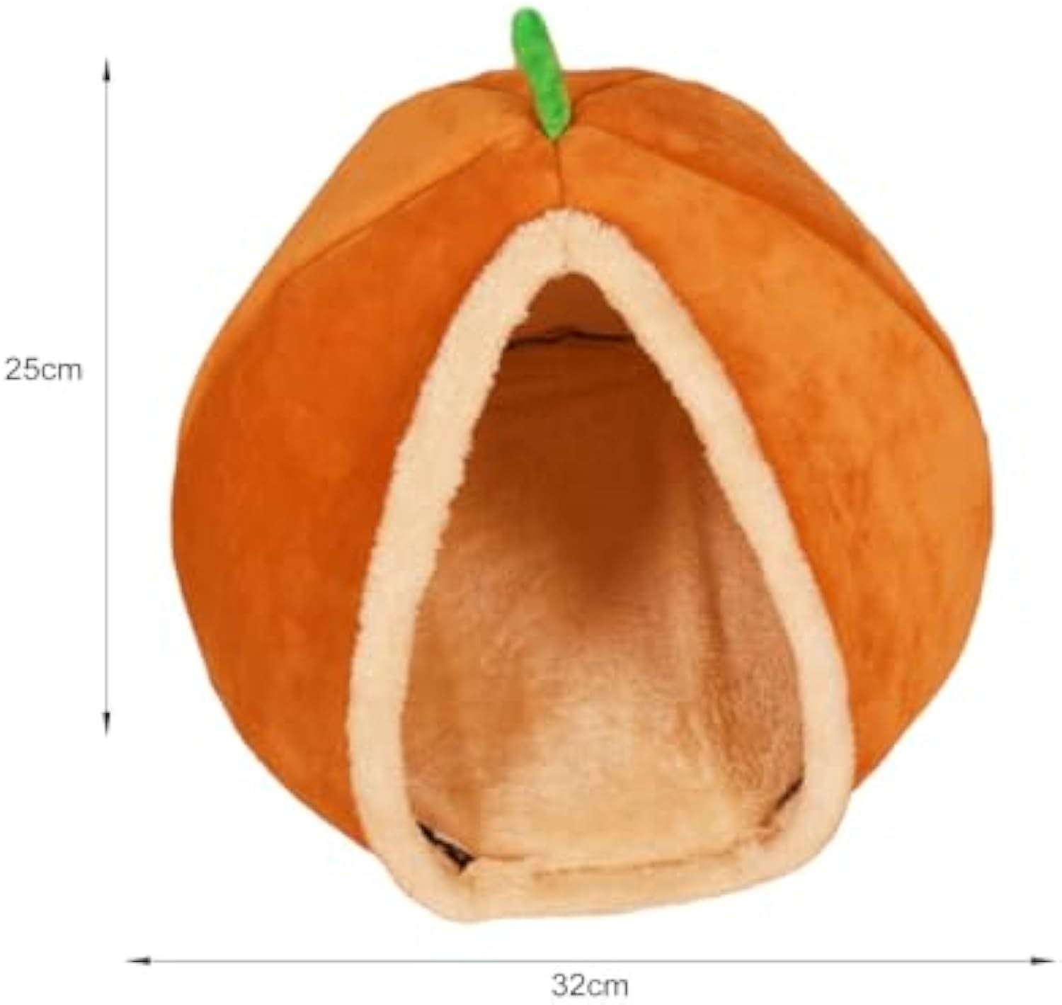 HKM-480467 Cozy Pumpkin-Shaped Semi-Enclosed Cat and Dog Bed, Plush Pet Nest for Small Pets