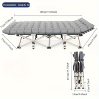 HKM-171731 Durable Grey Folding Camping Bed with Convenient Storage Bag for Travel and Office Use