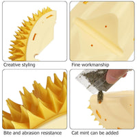 HKM-495827 Durian-Shaped Cat Corner Scratcher and Self-Groomer with Cat Mint for Indoor Cats
