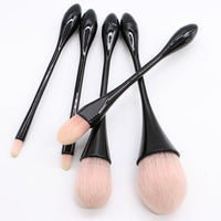 HKM-297235 Portable 5-Piece Makeup Brush Set with Rayon Bristles and PVC Bag - Ideal for Loose Powder Applications