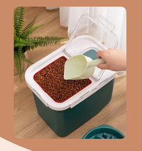 HKM-836115 Moisture-Proof Sealed Pet Food Storage Barrel - 12L Capacity, Available in Green, Orange, and White