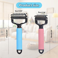 HKM-298067 Upgraded Dematting Comb for Dogs and Cats ¨C Double-Sided Stainless Steel Grooming Brush for Detangling and Shedding