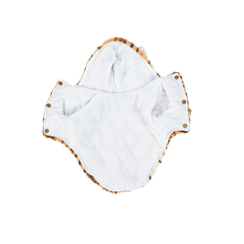 JMT-603210 Stylish Brown Tiger Grain Pet Coat for New Year's Celebrations - Universal Fit, Made of Durable Polyester