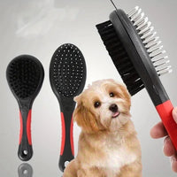 HKM-198611 2-in-1 Double-Sided Pet Grooming Comb for Dogs and Cats - Effective Shedding & Dirt Removal Tool