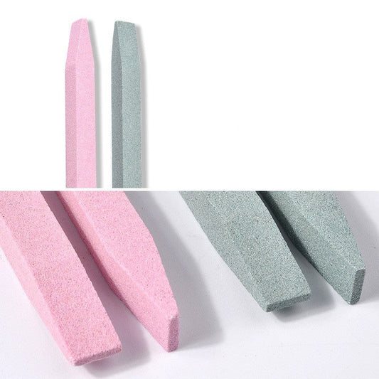 HKM-550739 Nail Quartz Abrasive Grinding Stick in Pink and Dark Green - One Piece
