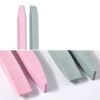 HKM-550739 Nail Quartz Abrasive Grinding Stick in Pink and Dark Green - One Piece