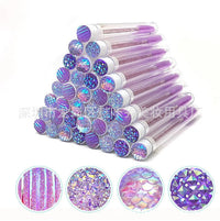 HKM-606803 Disposable Eyelash & Mascara Brushes with Tubes - Spiral Shaped Spoolie Wands for Makeup & Cleaning - 10 Pcs in 4 Colors