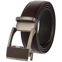 HKM-758931 Men's Casual Leather Belt with Multi-style Two-layer Buckle - Model LY36-000010-1