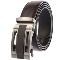 HKM-758931 Men's Casual Leather Belt with Multi-style Two-layer Buckle - Model LY36-000010-1