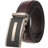 HKM-758931 Men's Casual Leather Belt with Multi-style Two-layer Buckle - Model LY36-000010-1