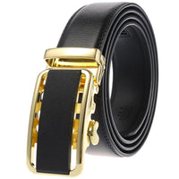 HKM-758931 Men's Casual Leather Belt with Multi-style Two-layer Buckle - Model LY36-000010-1