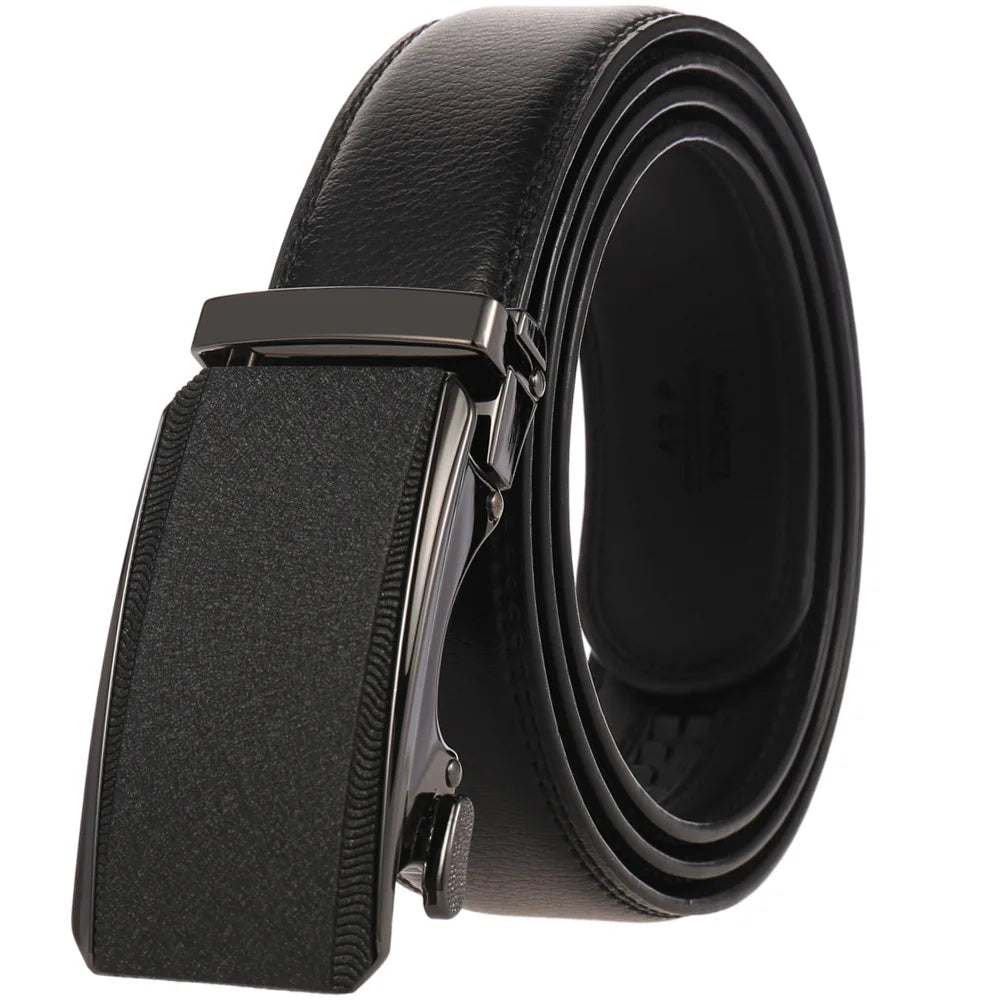 HKM-758931 Men's Casual Leather Belt with Multi-style Two-layer Buckle - Model LY36-000010-1