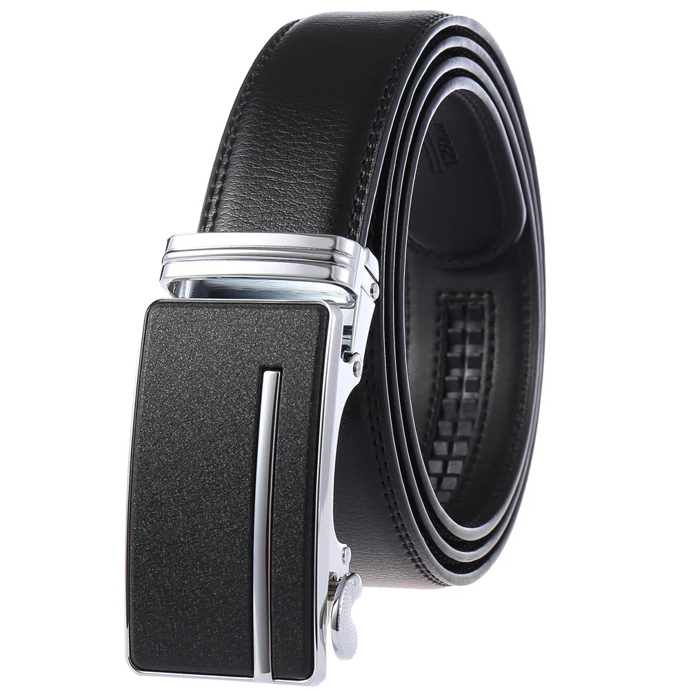 HKM-758931 Men's Casual Leather Belt with Multi-style Two-layer Buckle - Model LY36-000010-1