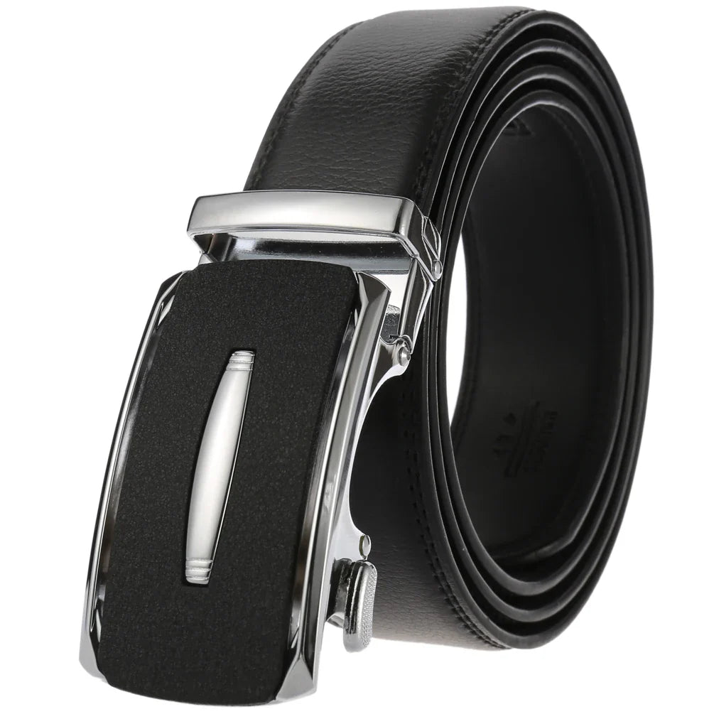 HKM-758931 Men's Casual Leather Belt with Multi-style Two-layer Buckle - Model LY36-000010-1