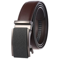 HKM-758931 Men's Casual Leather Belt with Multi-style Two-layer Buckle - Model LY36-000010-1