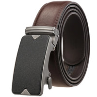 HKM-758931 Men's Casual Leather Belt with Multi-style Two-layer Buckle - Model LY36-000010-1