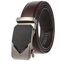 HKM-758931 Men's Casual Leather Belt with Multi-style Two-layer Buckle - Model LY36-000010-1