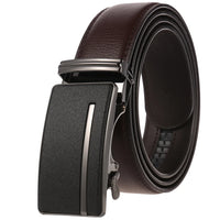 HKM-758931 Men's Casual Leather Belt with Multi-style Two-layer Buckle - Model LY36-000010-1