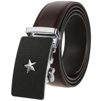 HKM-758931 Men's Casual Leather Belt with Multi-style Two-layer Buckle - Model LY36-000010-1