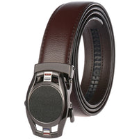 HKM-758931 Men's Casual Leather Belt with Multi-style Two-layer Buckle - Model LY36-000010-1