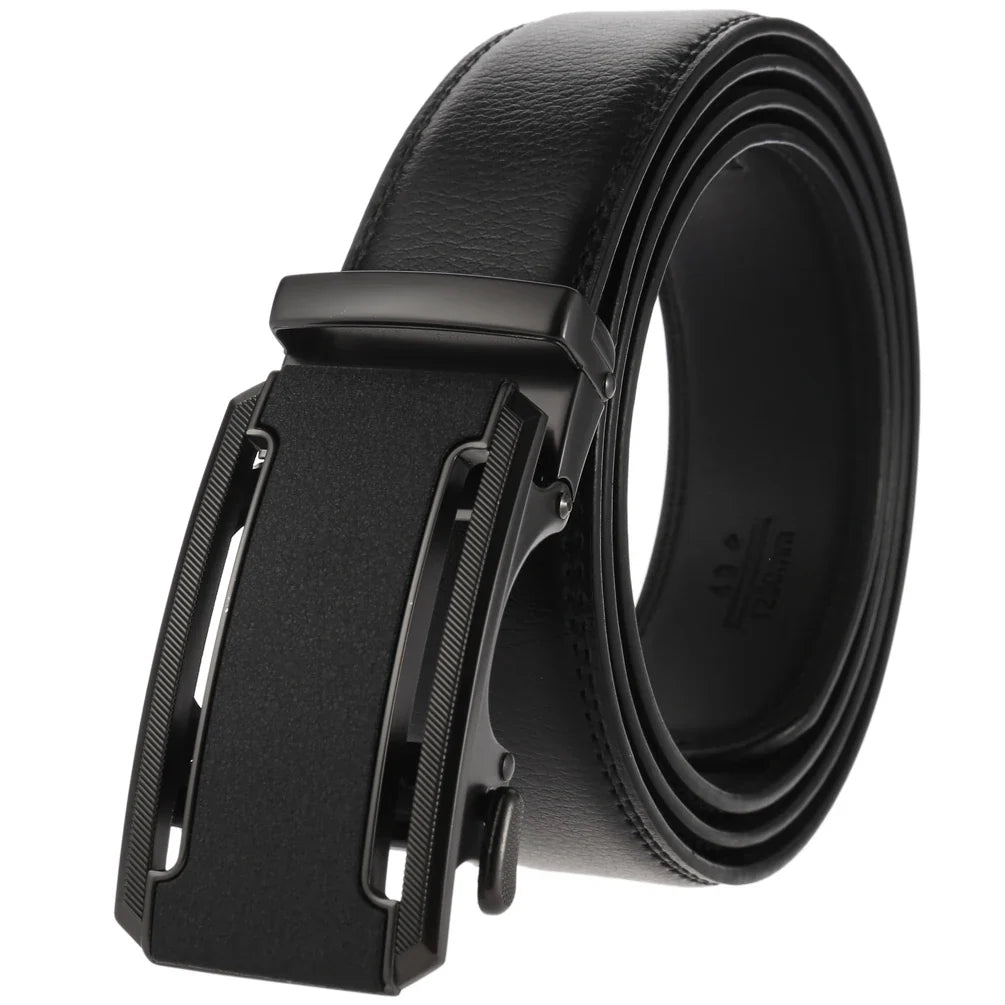 HKM-758931 Men's Casual Leather Belt with Multi-style Two-layer Buckle - Model LY36-000010-1