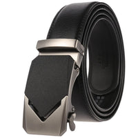 HKM-758931 Men's Casual Leather Belt with Multi-style Two-layer Buckle - Model LY36-000010-1