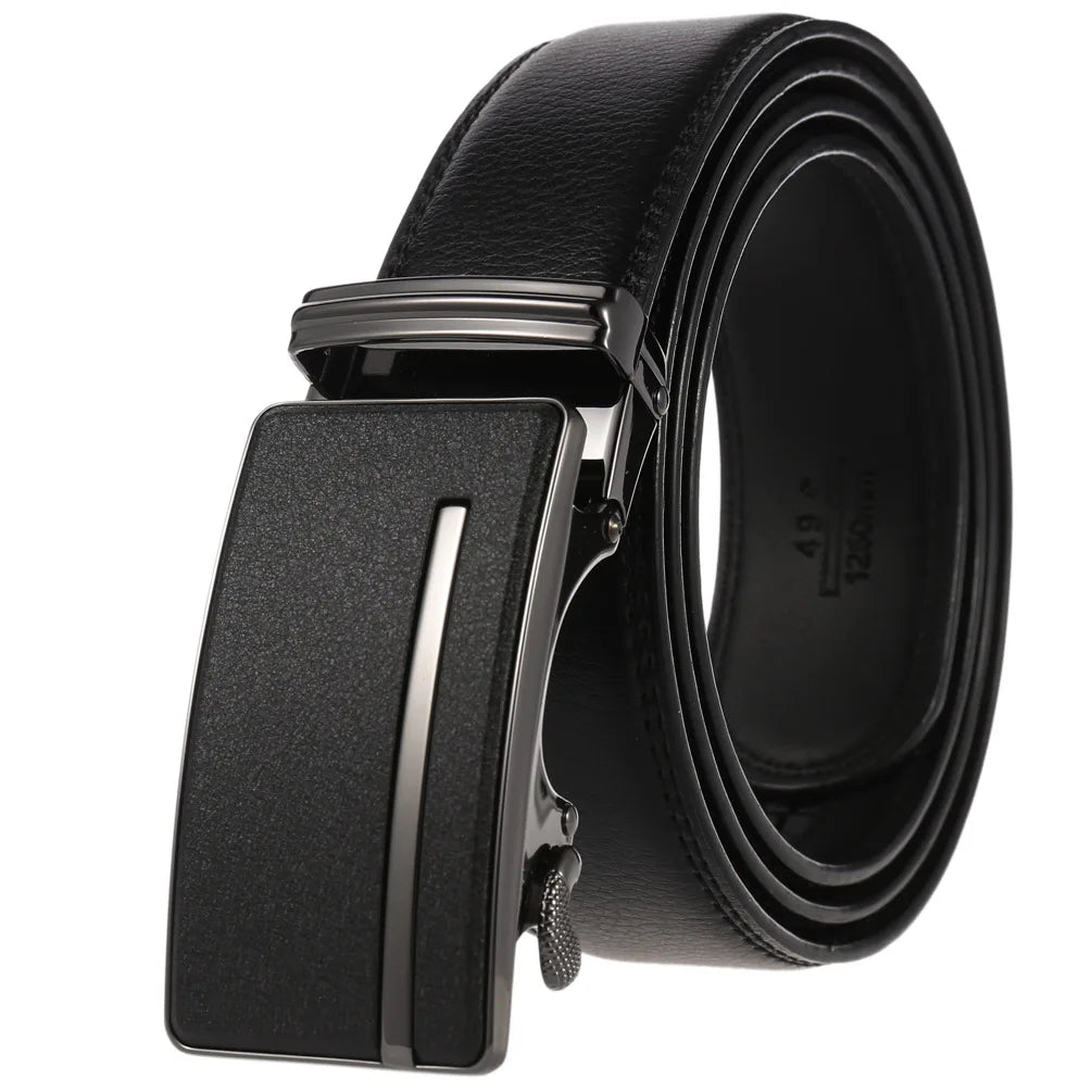 HKM-758931 Men's Casual Leather Belt with Multi-style Two-layer Buckle - Model LY36-000010-1