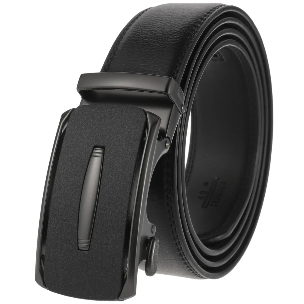 HKM-758931 Men's Casual Leather Belt with Multi-style Two-layer Buckle - Model LY36-000010-1