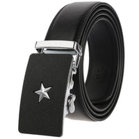 HKM-758931 Men's Casual Leather Belt with Multi-style Two-layer Buckle - Model LY36-000010-1