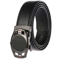 HKM-758931 Men's Casual Leather Belt with Multi-style Two-layer Buckle - Model LY36-000010-1