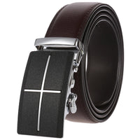 HKM-758931 Men's Casual Leather Belt with Multi-style Two-layer Buckle - Model LY36-000010-1