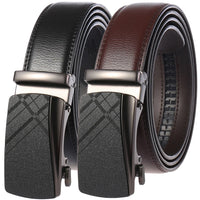 HKM-758931 Men's Casual Leather Belt with Multi-style Two-layer Buckle - Model LY36-000010-1