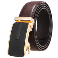 HKM-758931 Men's Casual Leather Belt with Multi-style Two-layer Buckle - Model LY36-000010-1