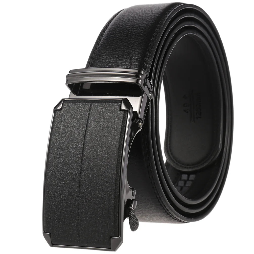 HKM-758931 Men's Casual Leather Belt with Multi-style Two-layer Buckle - Model LY36-000010-1