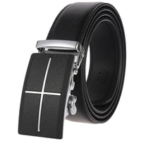 HKM-758931 Men's Casual Leather Belt with Multi-style Two-layer Buckle - Model LY36-000010-1