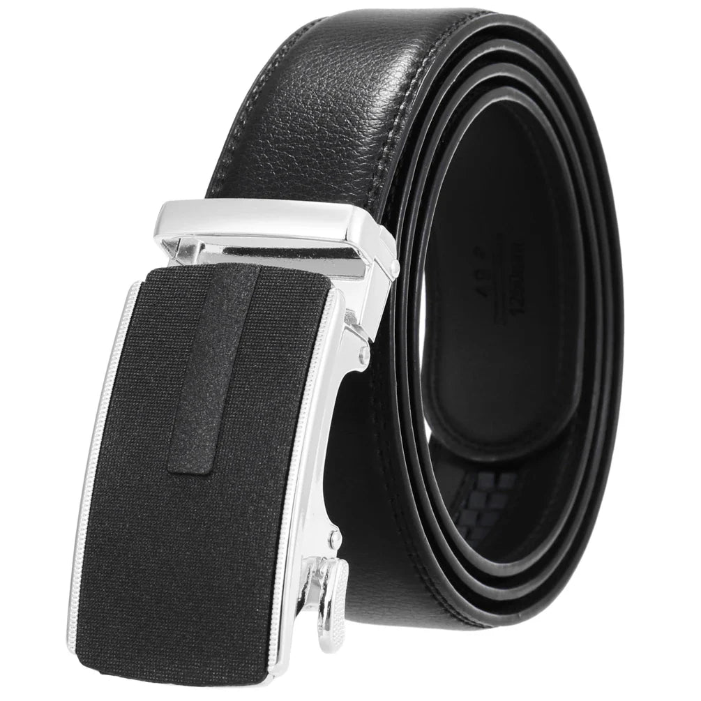 HKM-758931 Men's Casual Leather Belt with Multi-style Two-layer Buckle - Model LY36-000010-1