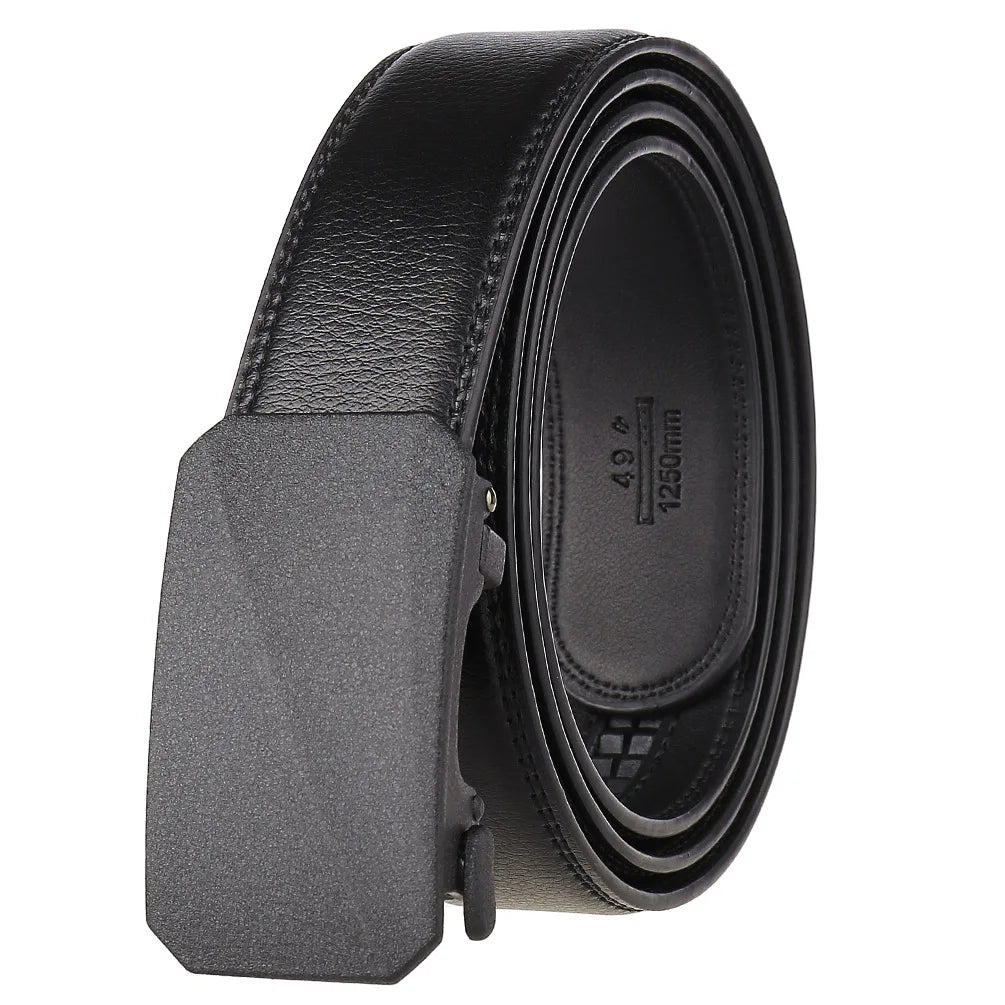 HKM-758931 Men's Casual Leather Belt with Multi-style Two-layer Buckle - Model LY36-000010-1